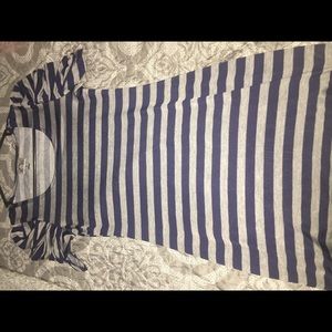 Sweet Storm Blue and Grey Striped Dress